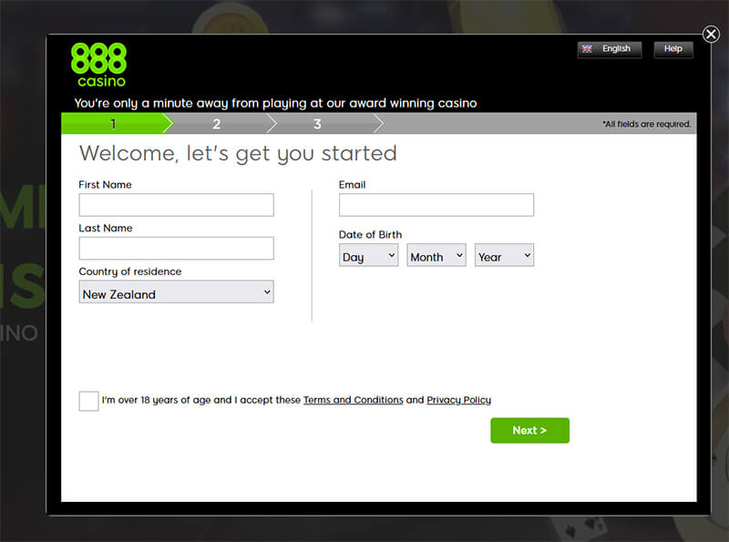 888 casino signup