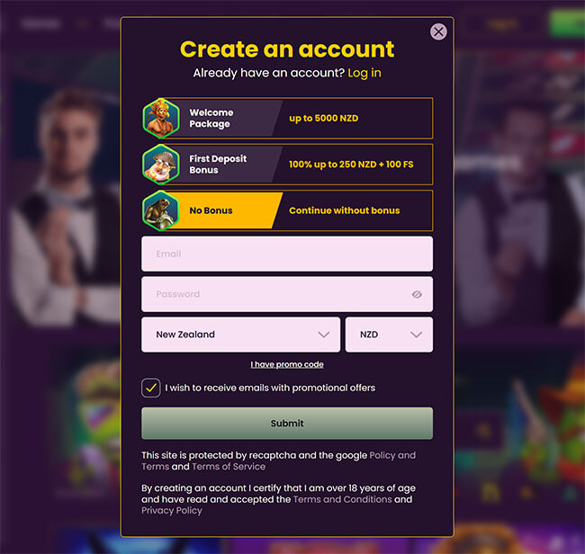 Bizzo Casino Signup