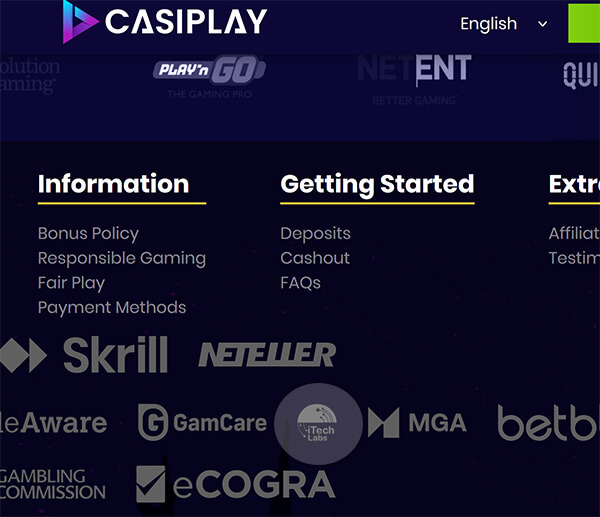 iTech labs showing on Casiplay