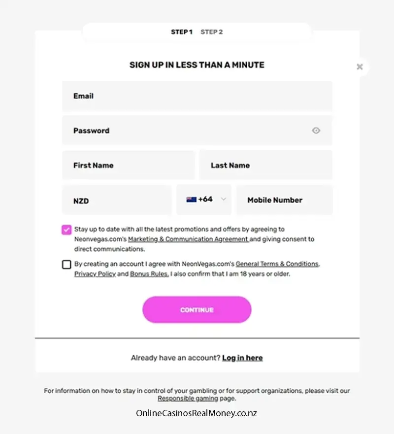 Register form