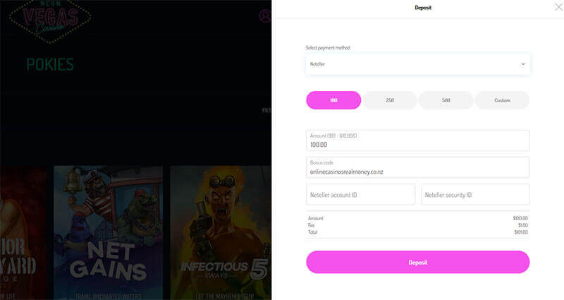 Neteller deposit