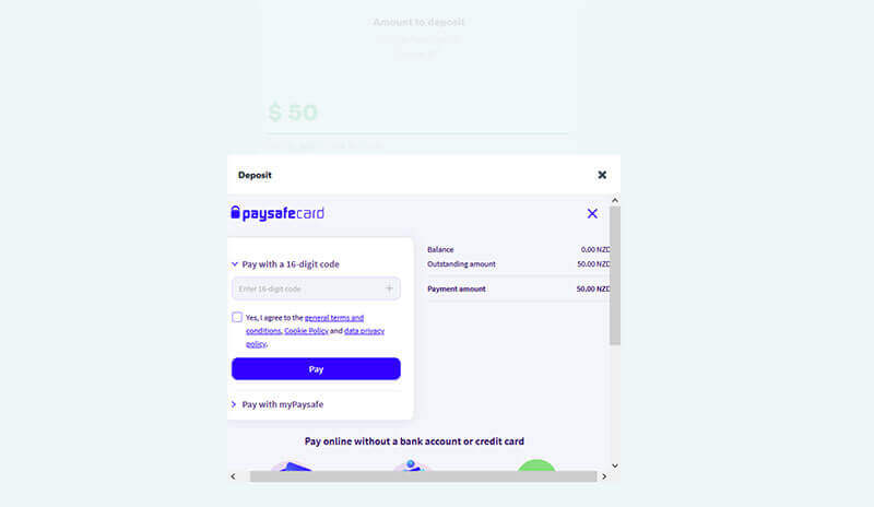 Paysafecard deposit