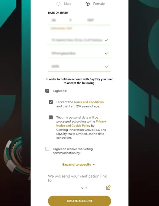 Complete sign up