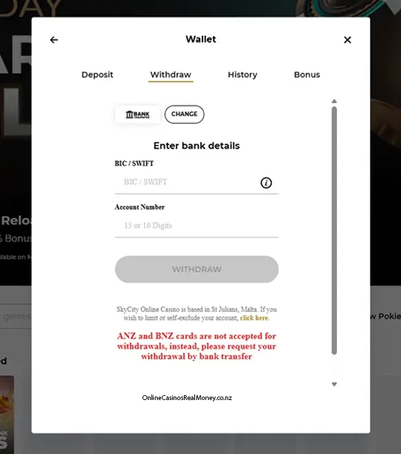 Bank details