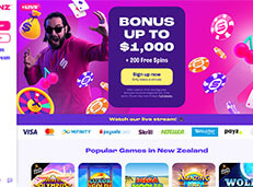 Spinz Casino NZ review screenshot