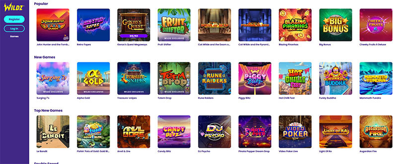 Wildz casino games