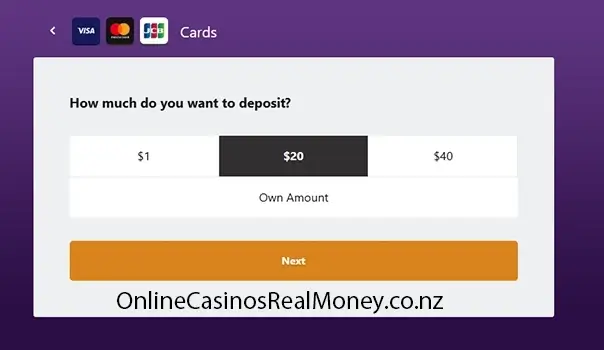 Select amount