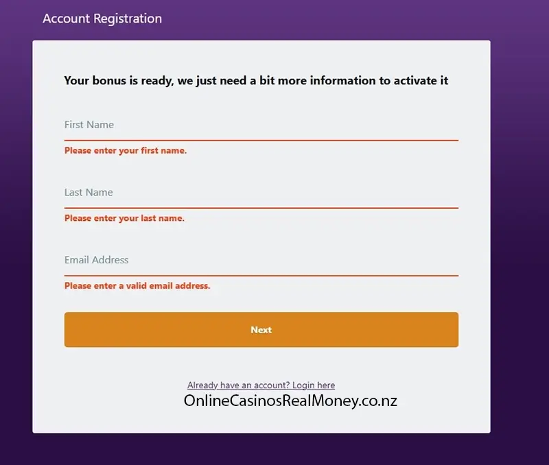 Register form